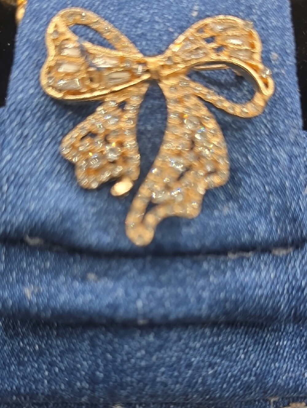 Blue Denim Tie Necklace with Pink & Gold Embellishments - Picture 4 of 4